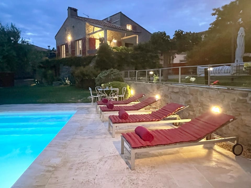 Property building, Night, Garden, Garden, Seating area, Garden view, Garden view, Pool view, Pool view, Swimming pool, Swimming pool