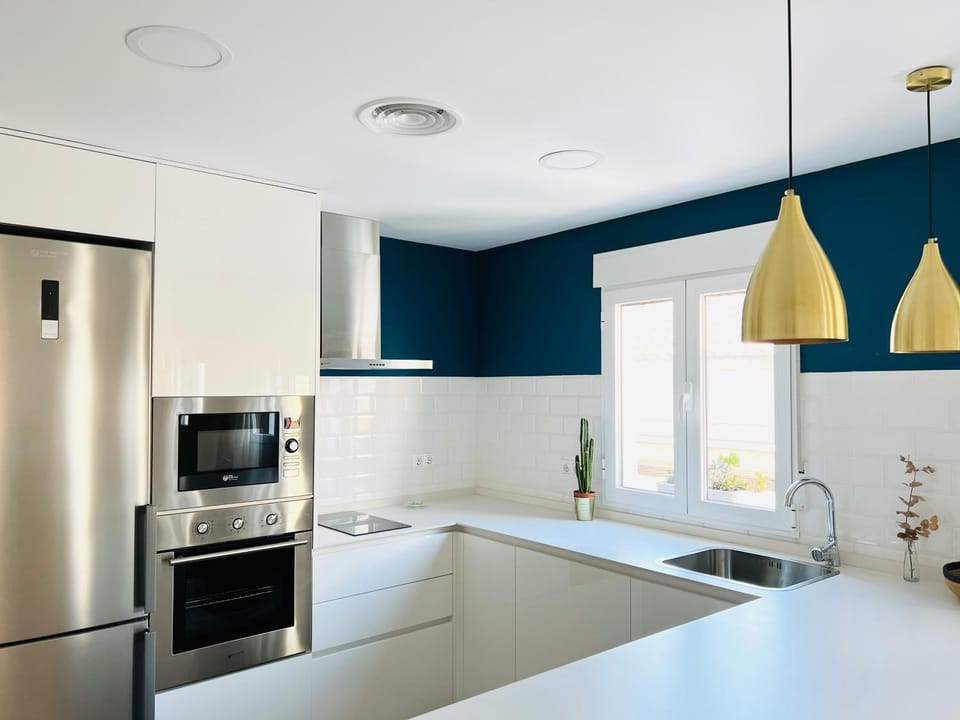 Kitchen or kitchenette, microwave, oven, stove, kitchen