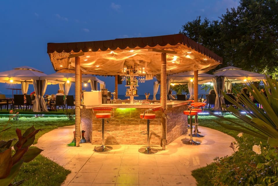 Patio, Night, Garden, Garden view, Pool view, Time of day