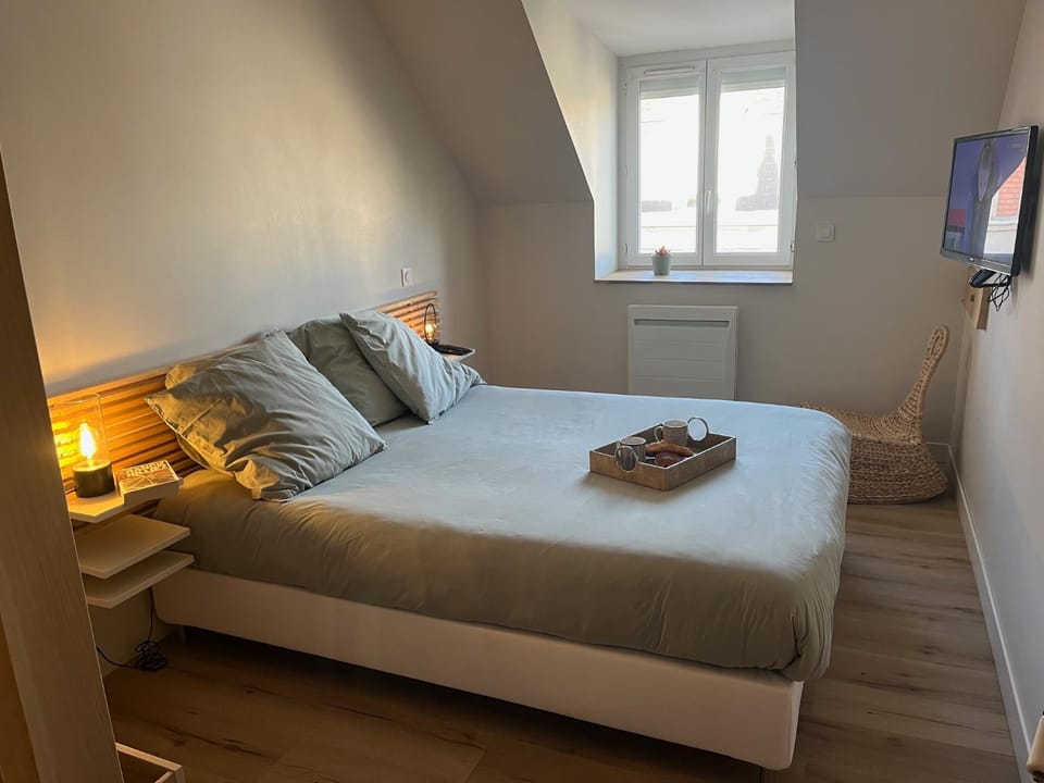 Bed, TV and multimedia, Photo of the whole room, towels