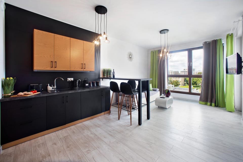 Kitchen or kitchenette, Living room, Seating area