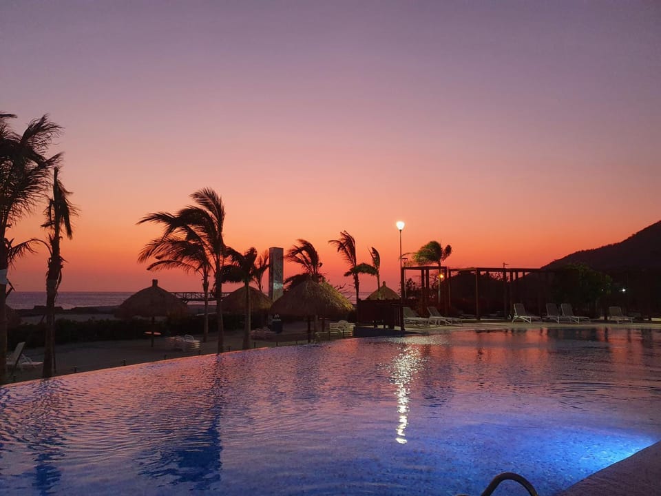 Swimming pool, Sunset