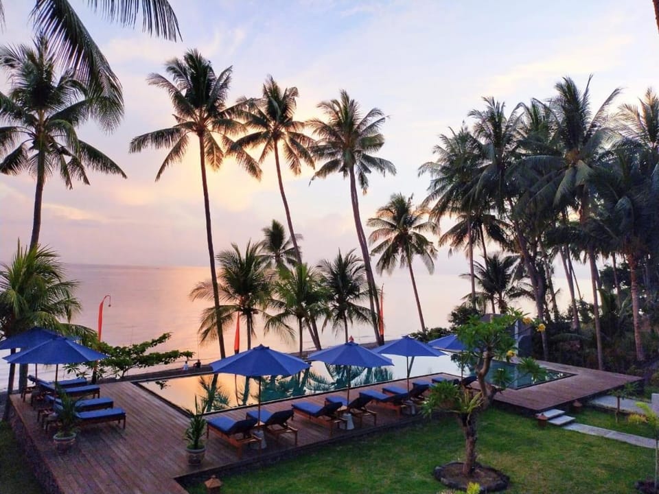 Day, Natural landscape, Garden, Beach, Garden view, Sea view, Swimming pool, Swimming pool, Sunset, sunbed