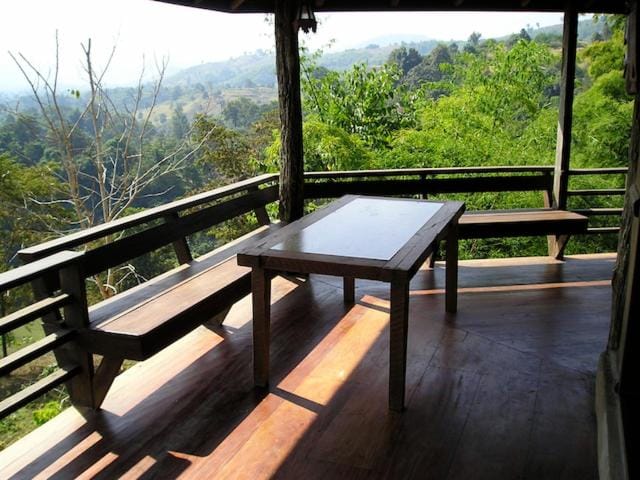 Natural landscape, Balcony/Terrace, Seating area, Mountain view