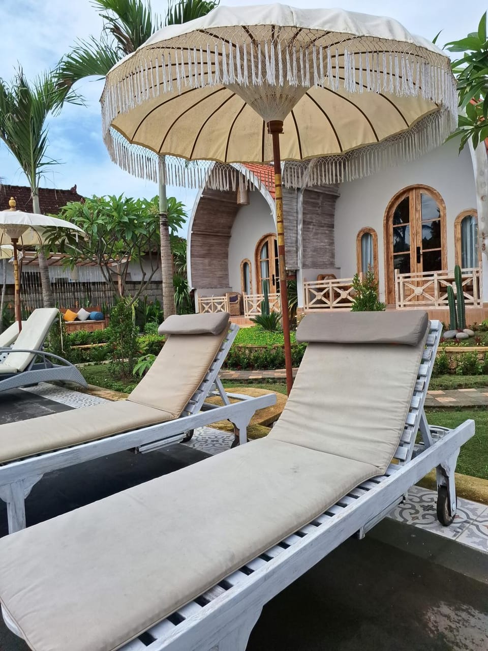 Patio, Day, Seating area, Pool view, Swimming pool, sunbed