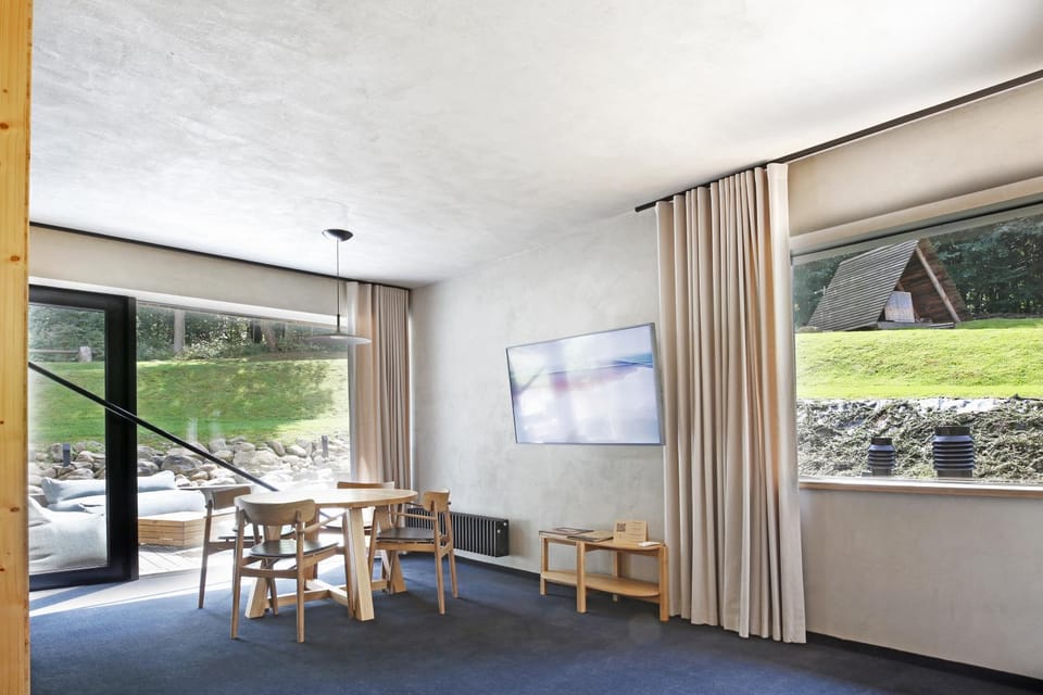 Natural landscape, Living room, Dining area