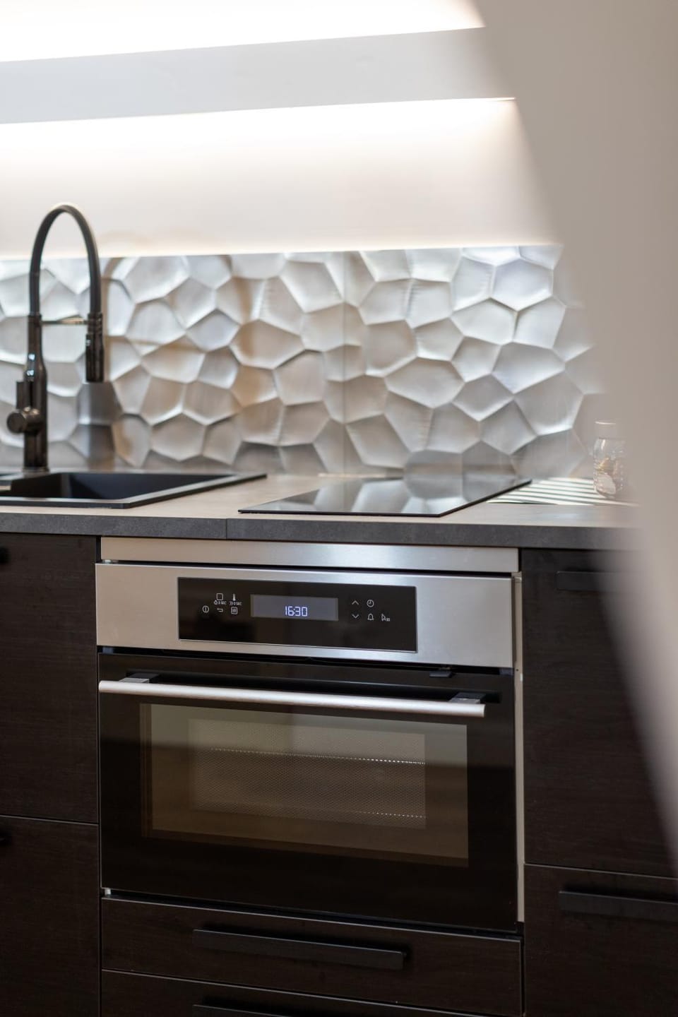 Kitchen or kitchenette, oven, stove