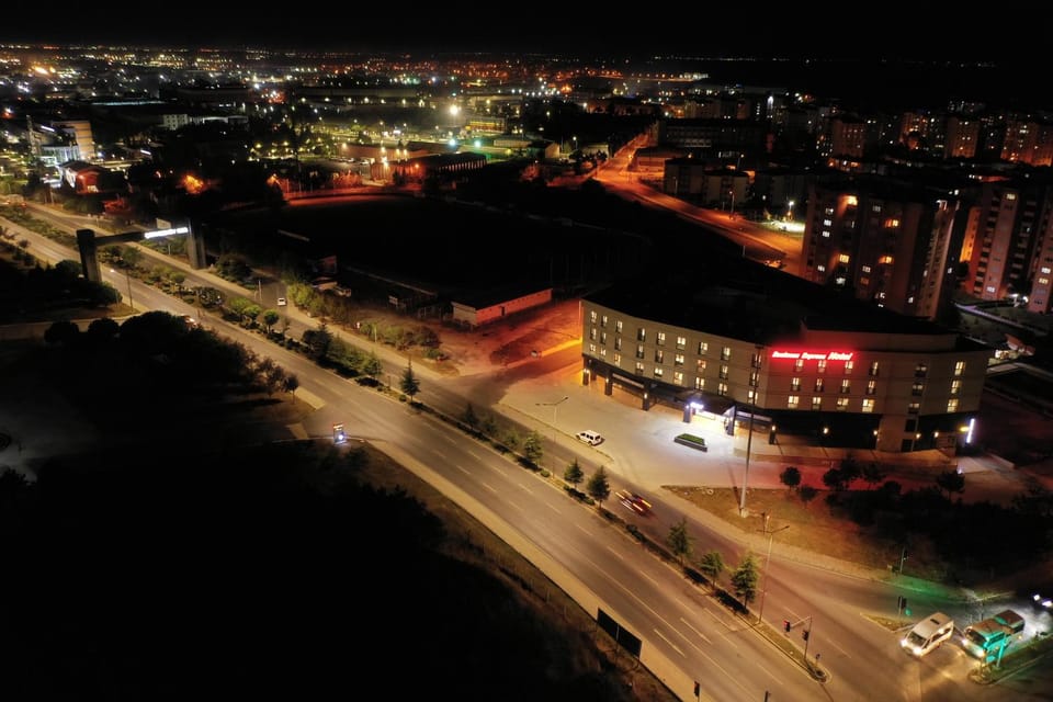 Property building, Night, Bird's eye view