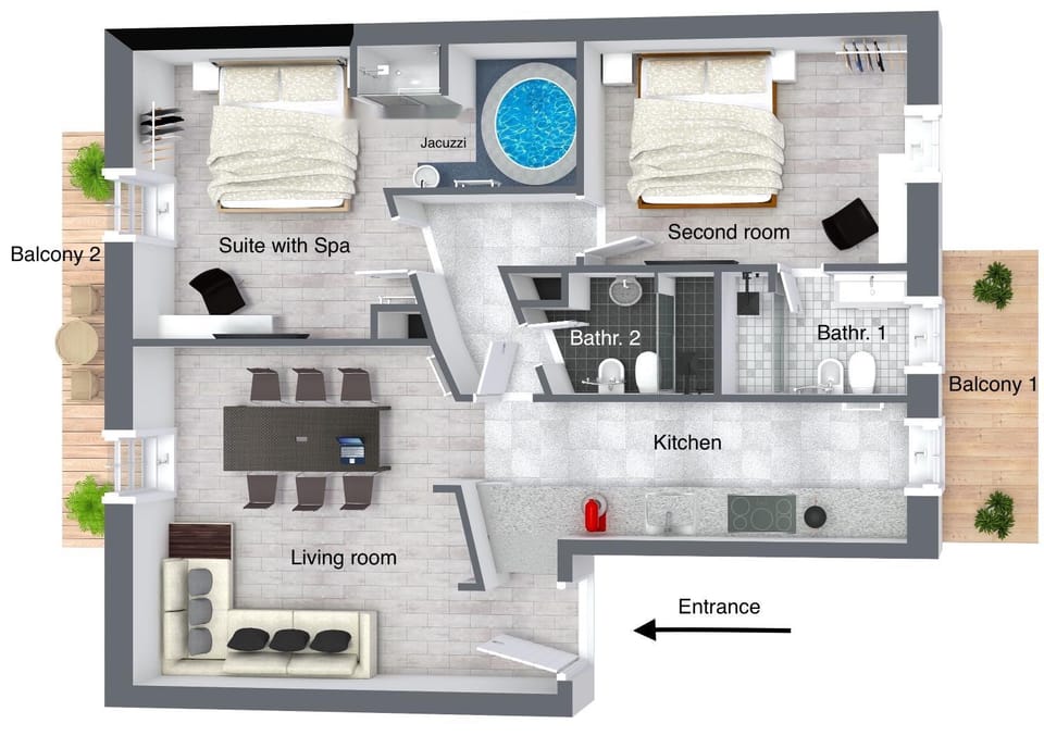 Luxury Wellness SPA Apartment with Jacuzzi & free parking Apartment in Rome
