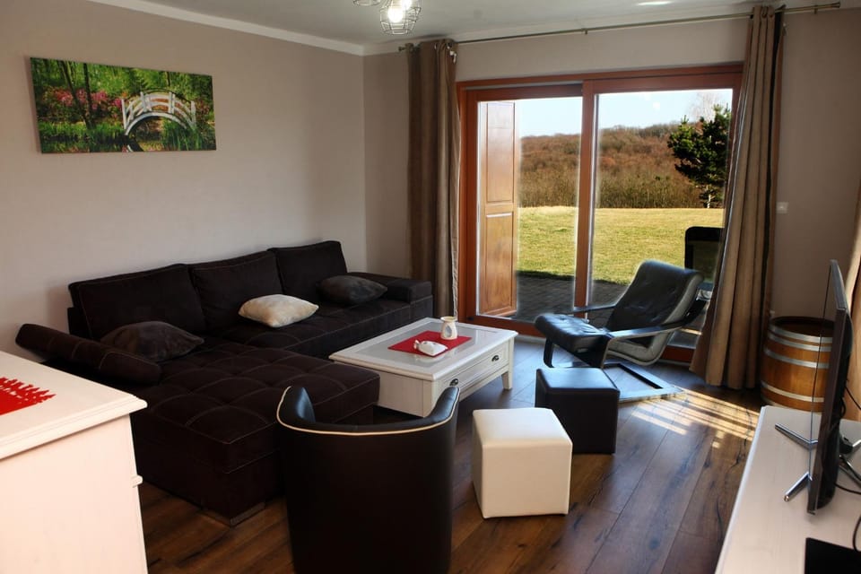 Living room, Seating area, Garden view