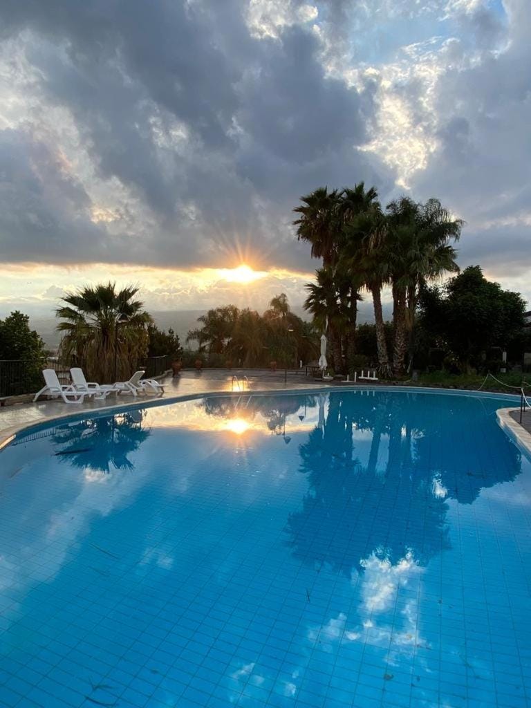 Swimming pool, Sunset