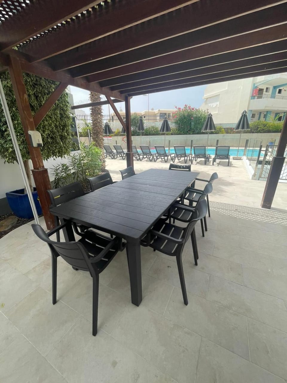 Patio, Balcony/Terrace, Pool view, Swimming pool, sunbed