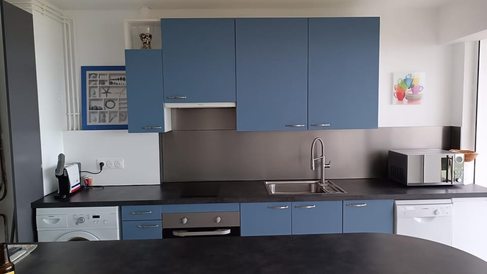 Kitchen or kitchenette, oven, stove