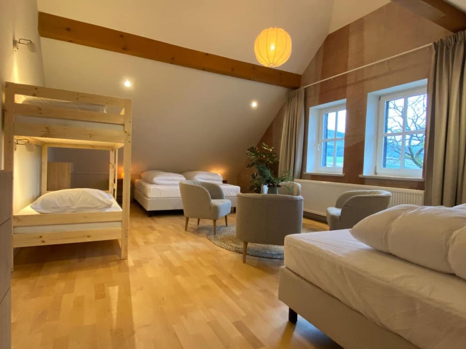 Bed, Living room, Photo of the whole room, Seating area, Bedroom