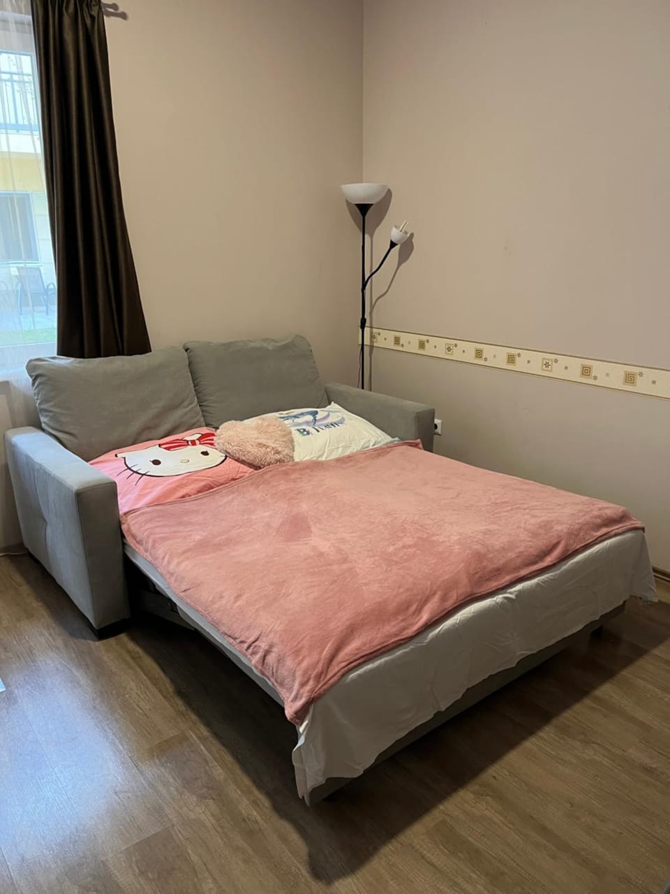 Property building, Bed, Living room, Seating area