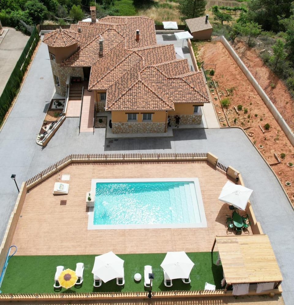 Property building, Patio, Pool view, Swimming pool
