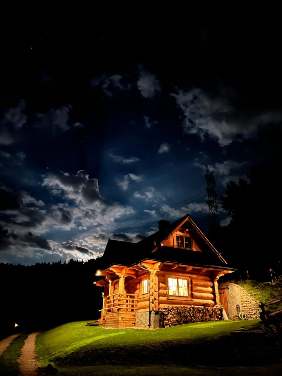 Property building, Night, Natural landscape