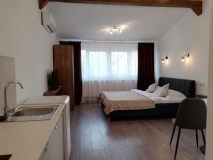 Bed, TV and multimedia, Kitchen or kitchenette, Bedroom