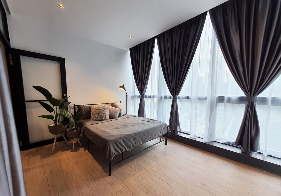 Bed, Bedroom, heating, towels, wardrobe, air conditioner