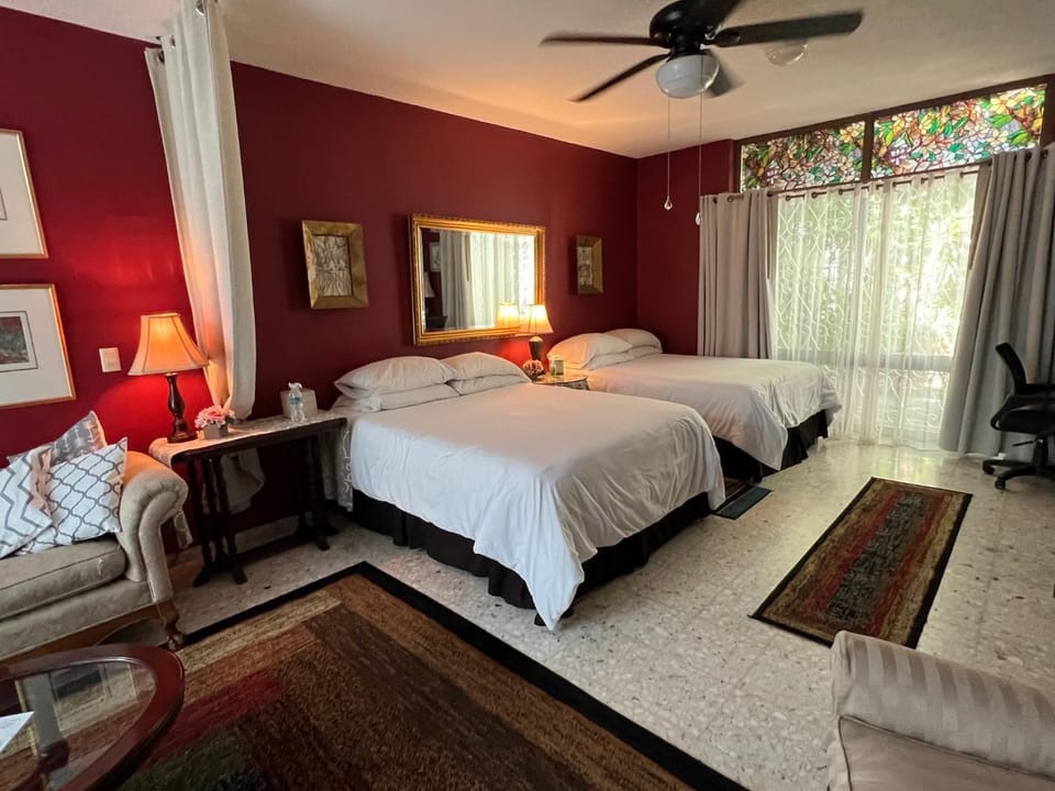 Bed, TV and multimedia, Photo of the whole room, Business facilities, Bedroom, Garden view