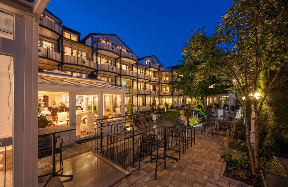 Property building, Patio, Night