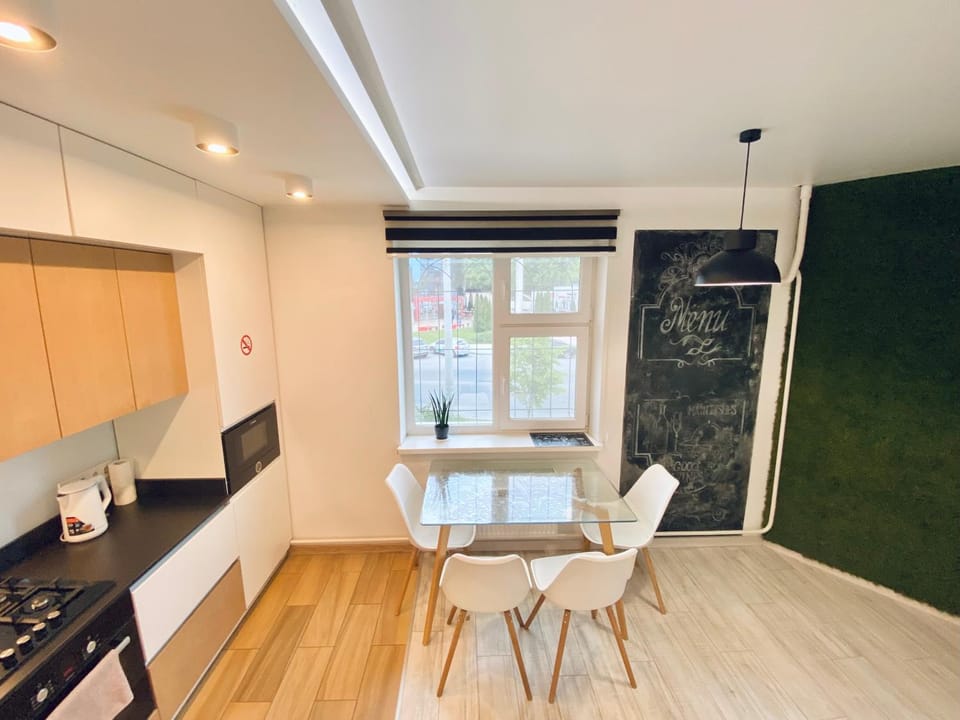 Kitchen or kitchenette, Dining area, oven, stove