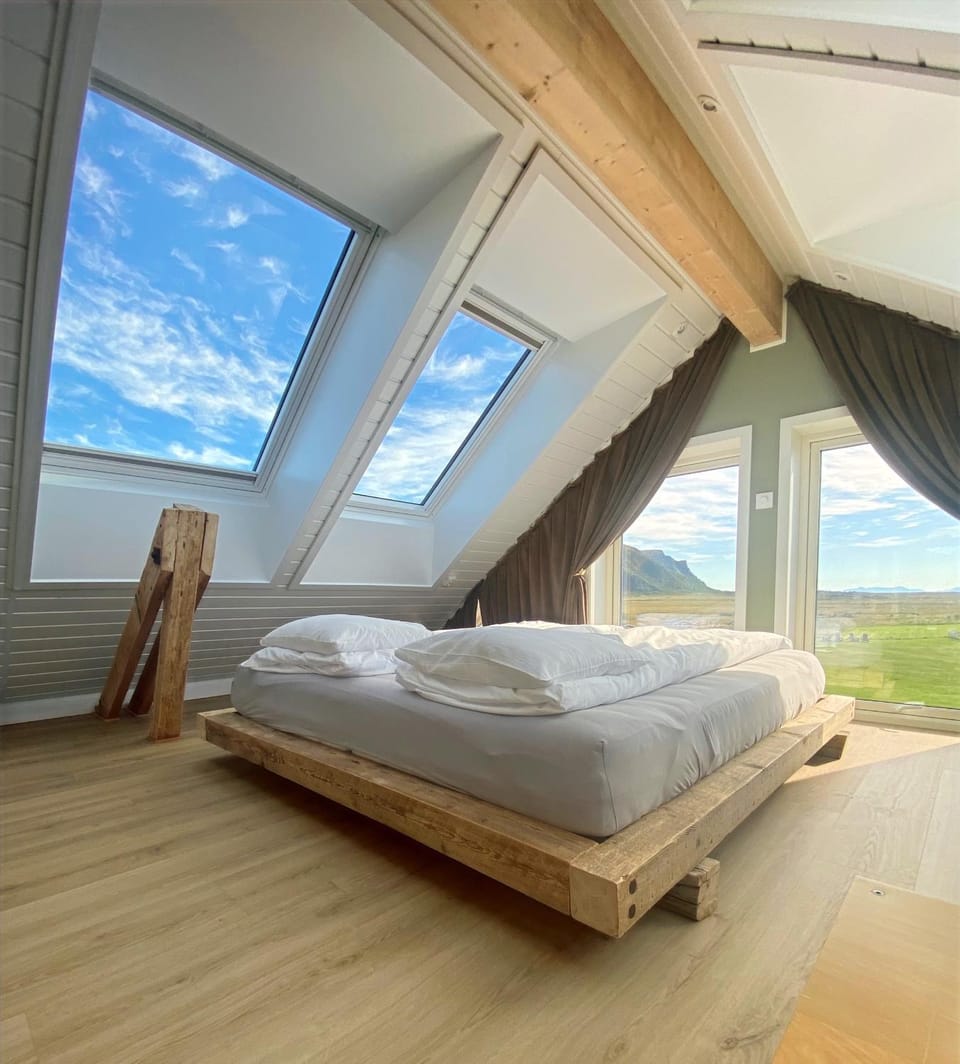 Bed, Natural landscape, View (from property/room), Bedroom