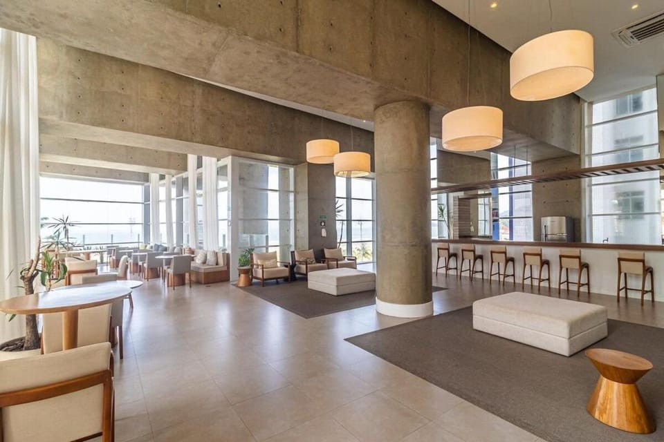 Studio moderno em condomínio de luxo pé na areia Apartment in Santos