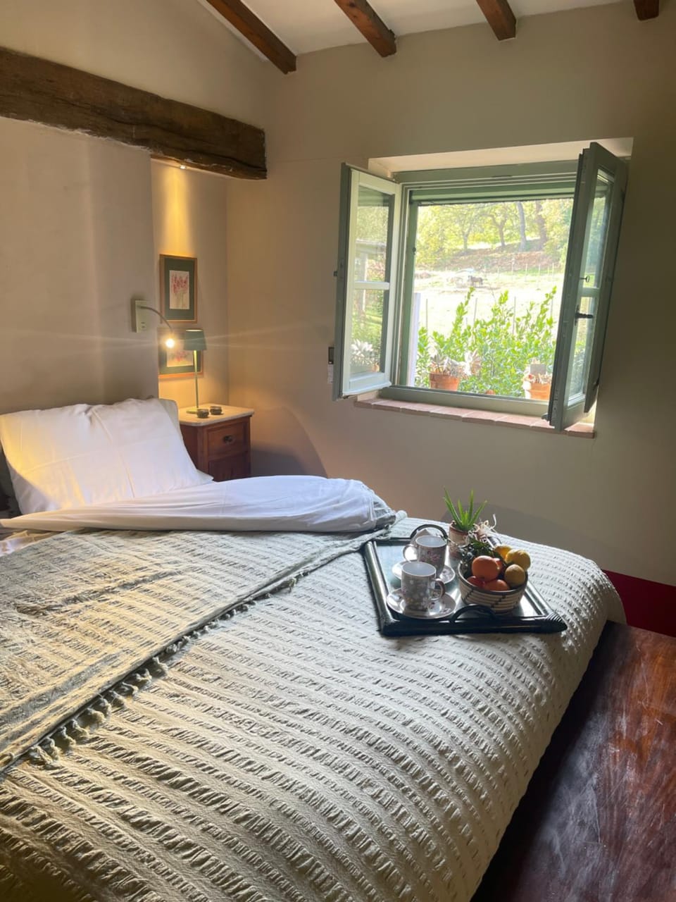 Bed, Garden view