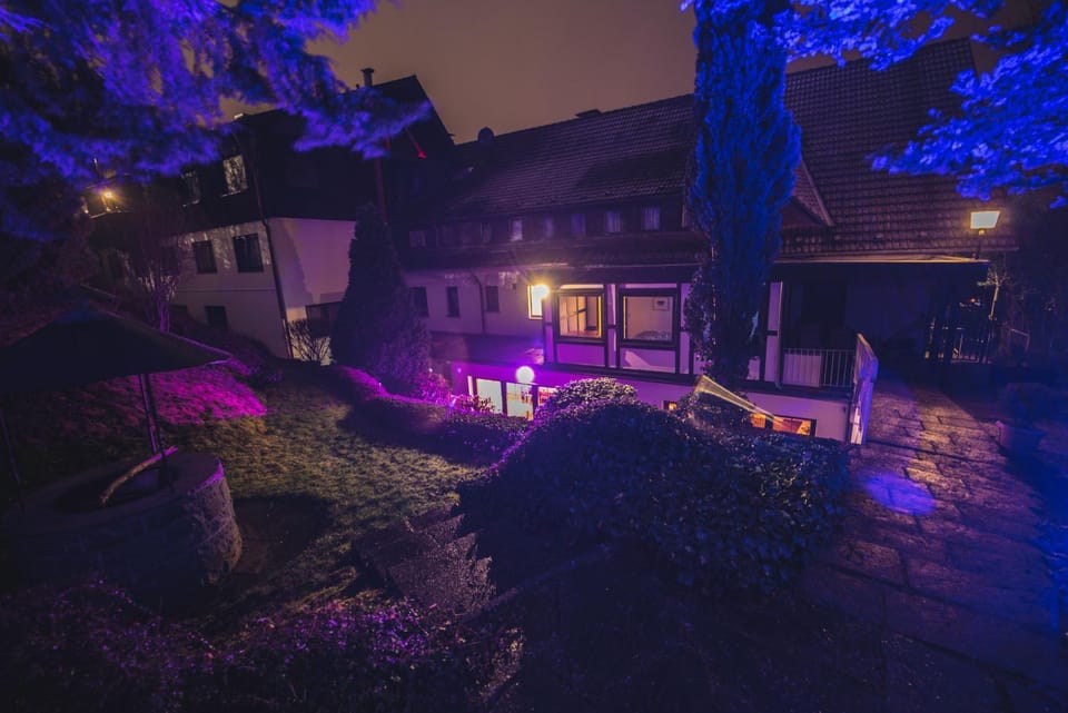 Property building, Night, Garden, Balcony/Terrace, Garden view