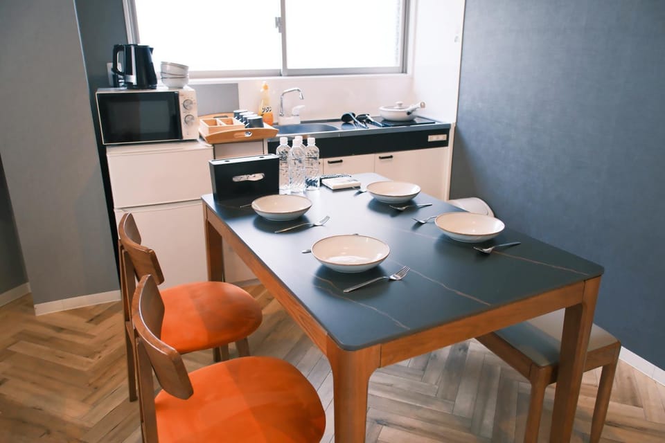 Kitchen or kitchenette, Living room, Dining area