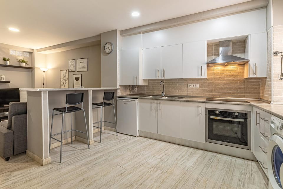 microwave, oven, stove, washing machine, kitchen