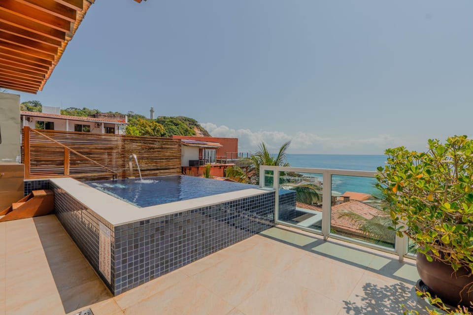 Property building, Patio, Natural landscape, Balcony/Terrace, Sea view