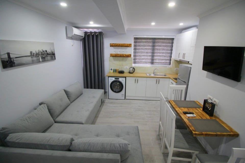 TV and multimedia, Kitchen or kitchenette, Living room, Seating area, Dining area, air conditioner