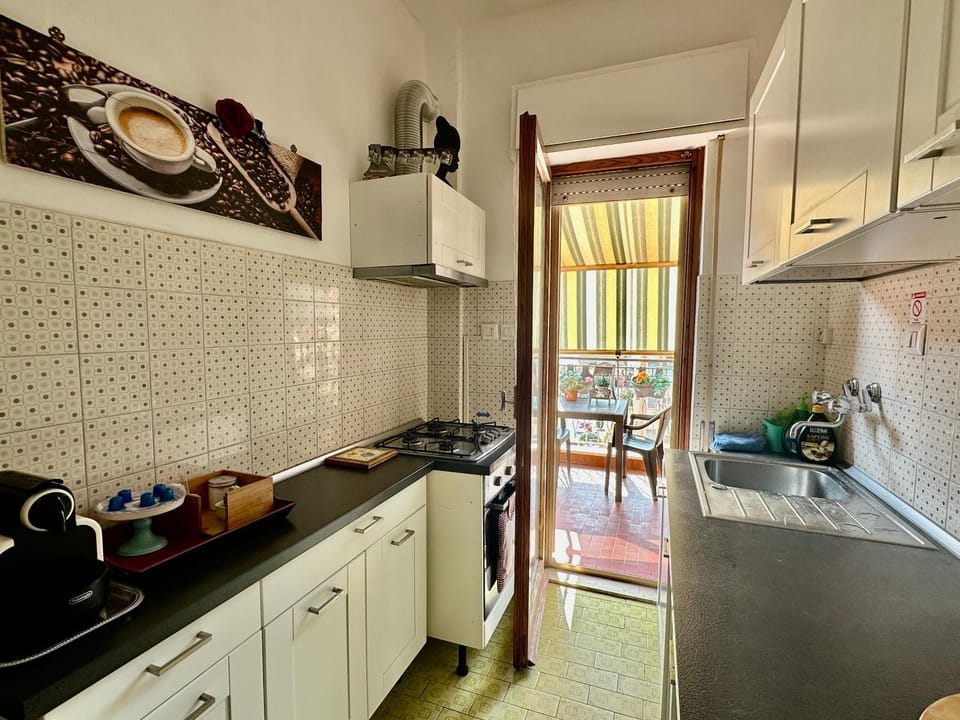 Kitchen or kitchenette, oven, toaster