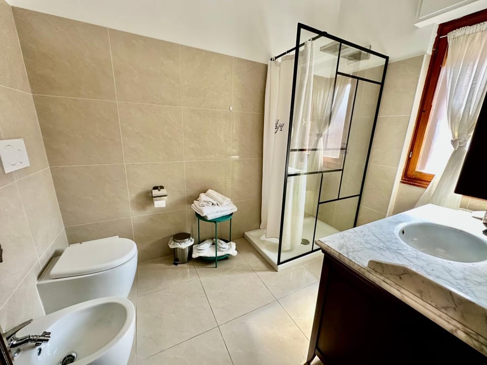 Shower, Toilet, Bathroom, Photo of the whole room, bidet