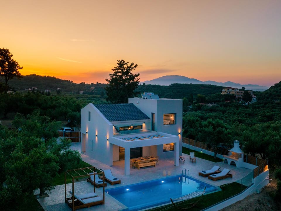 Pool view, Swimming pool, Sunset