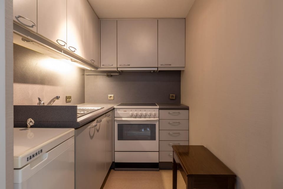 Kitchen or kitchenette, oven, stove