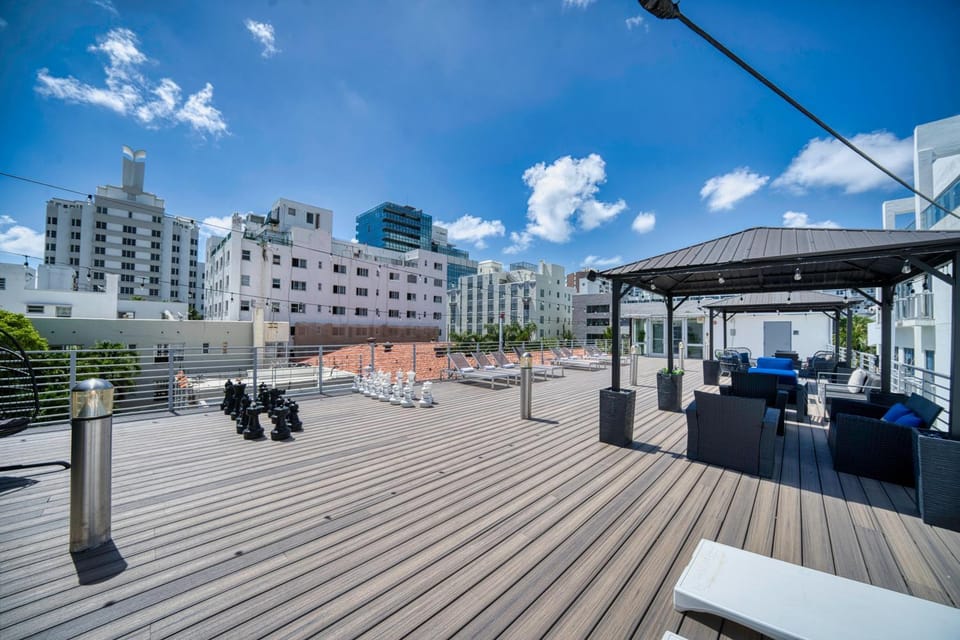 Property building, Patio, City view, sunbed