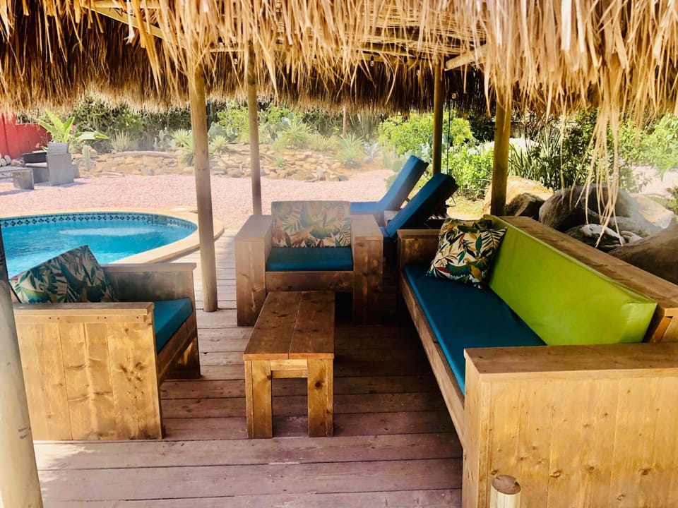 Patio, Natural landscape, Balcony/Terrace, Living room, Seating area, Pool view, Swimming pool