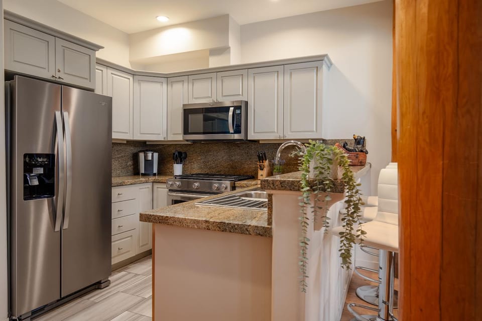Coffee/tea facilities, Kitchen or kitchenette, oven, stove