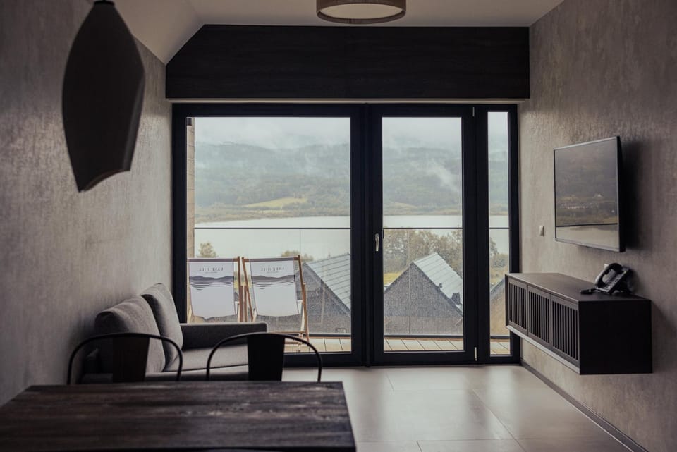 Living room, Seating area, Mountain view