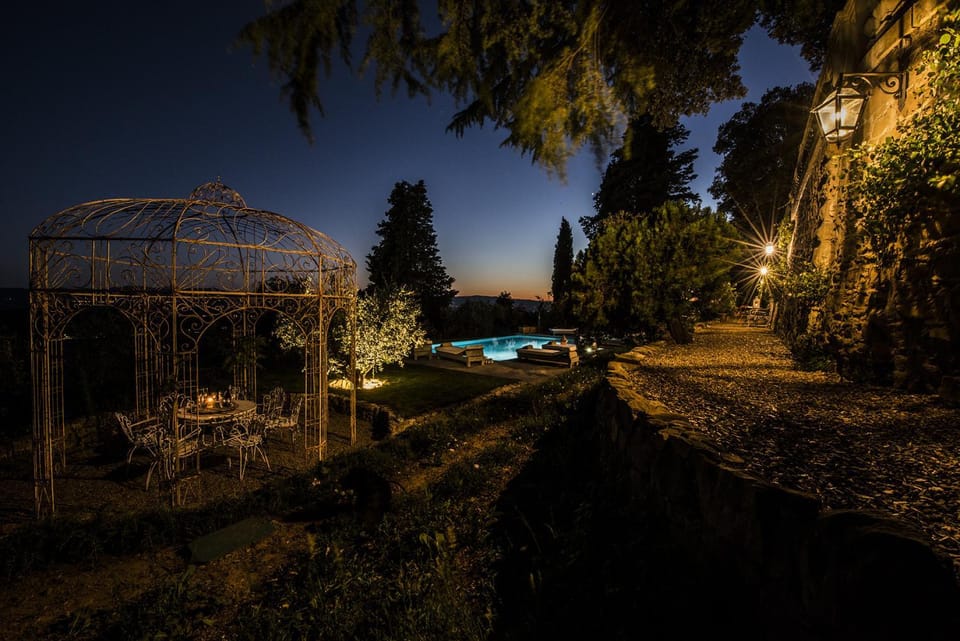 Night, Garden, Garden view, Pool view, Swimming pool