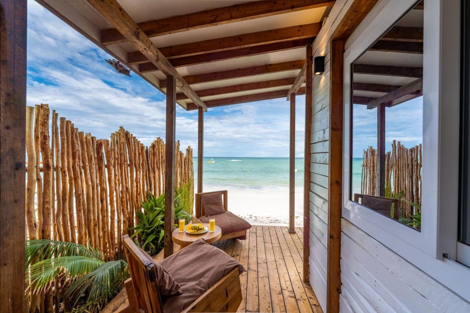 Patio, View (from property/room), Seating area, Beach, Sea view