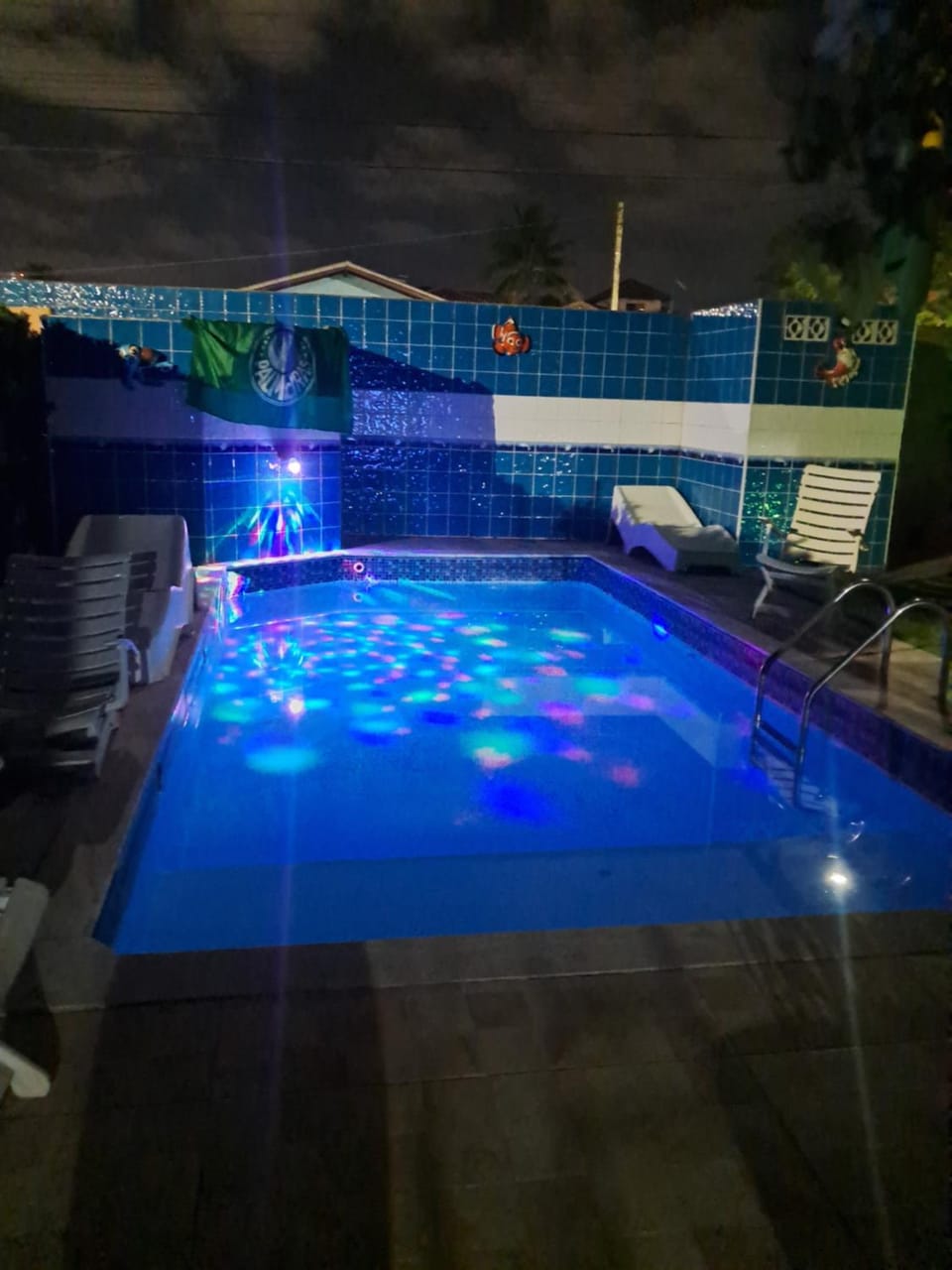 Night, Pool view, Swimming pool