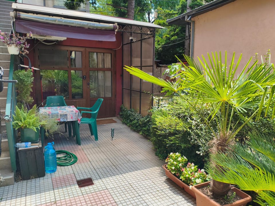 Patio, Day, Dining area