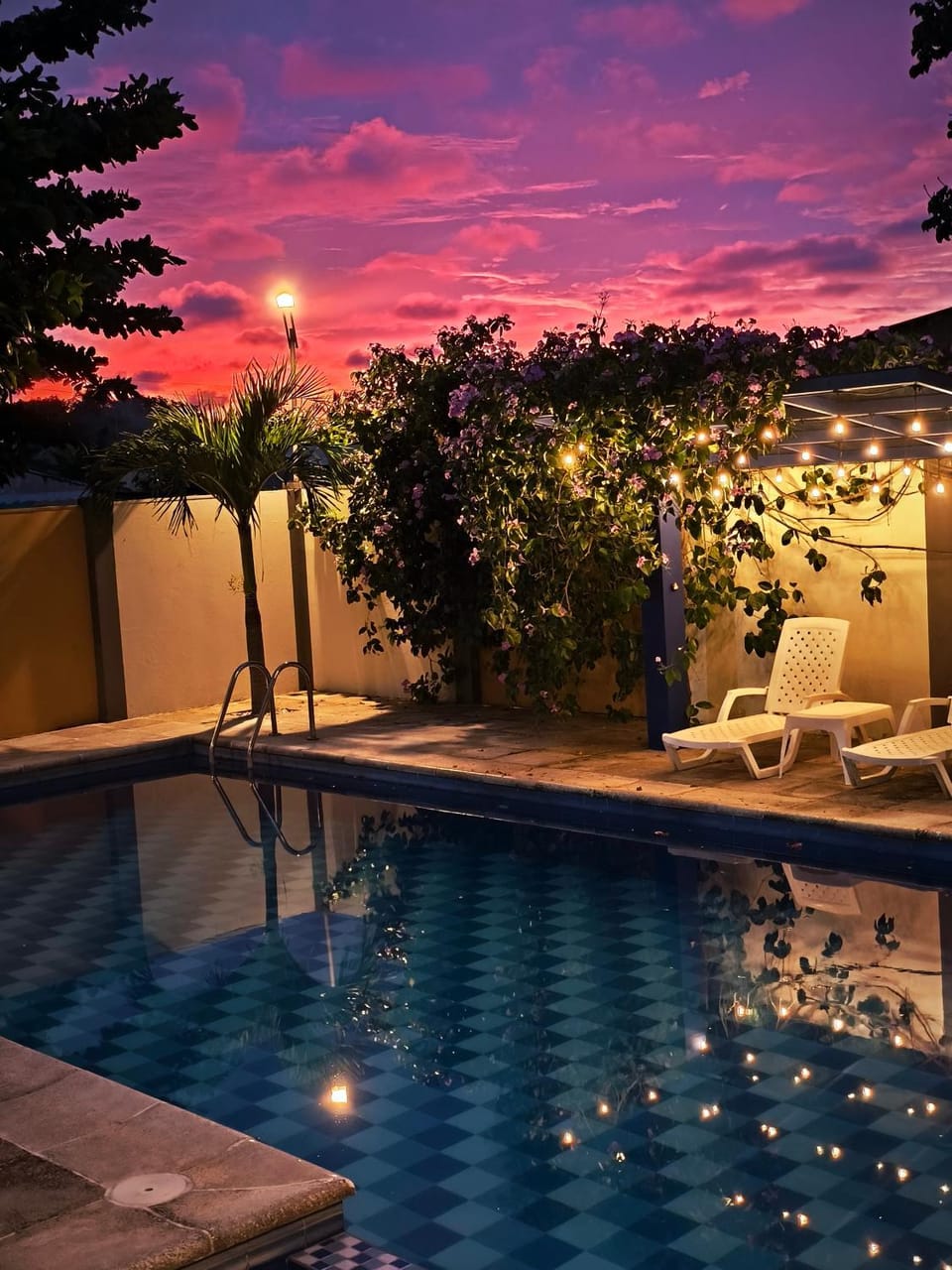 Swimming pool, Sunset
