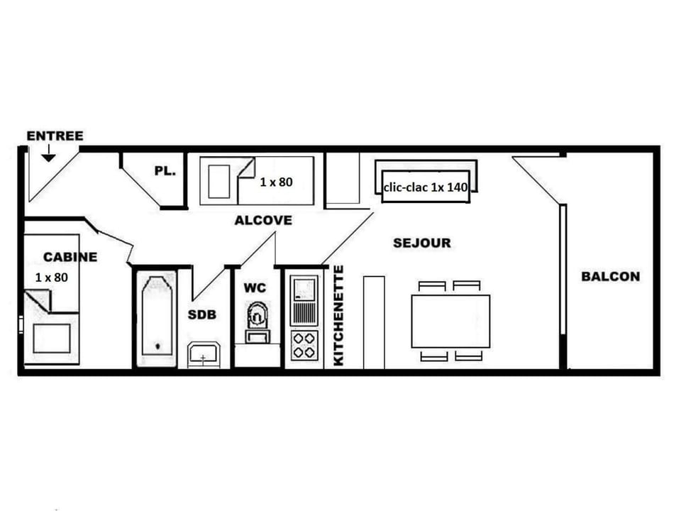 Appartement studio Les Saisies pour 4 pers. proche télésièges - FR-1-594-136 Apartment in Villard-sur-Doron