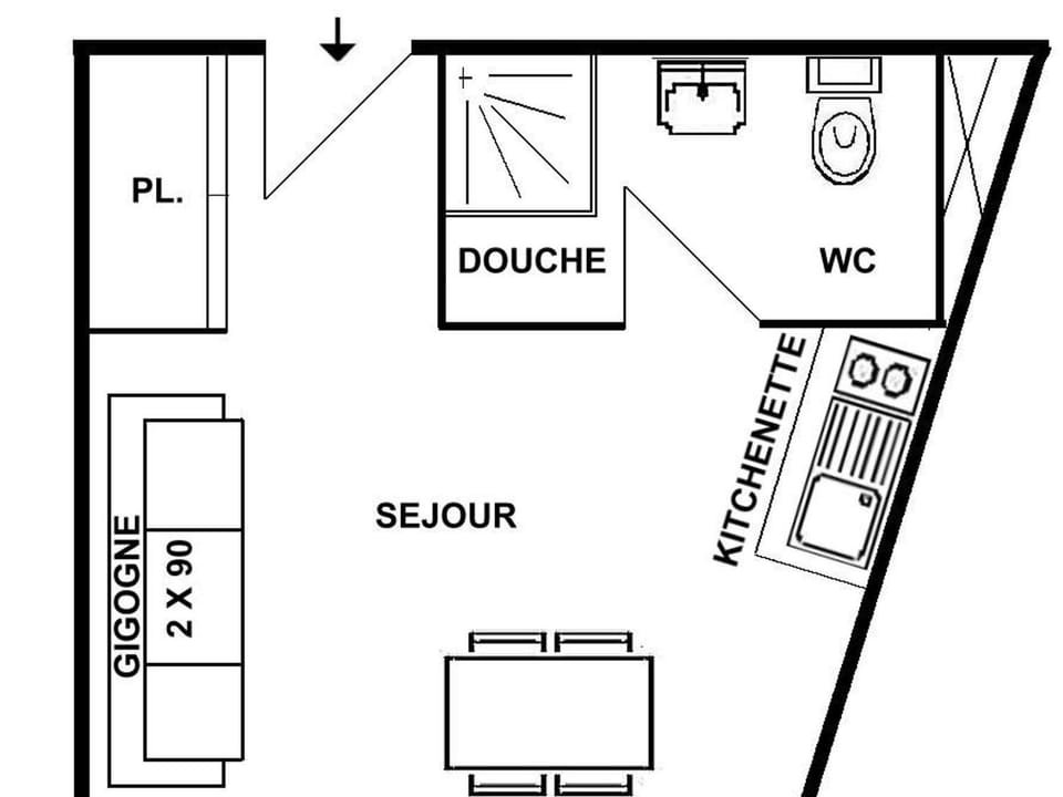 Studette Alpes 2 Pers, Proche Commerces - FR-1-594-173 Apartment in Haute-Savoie