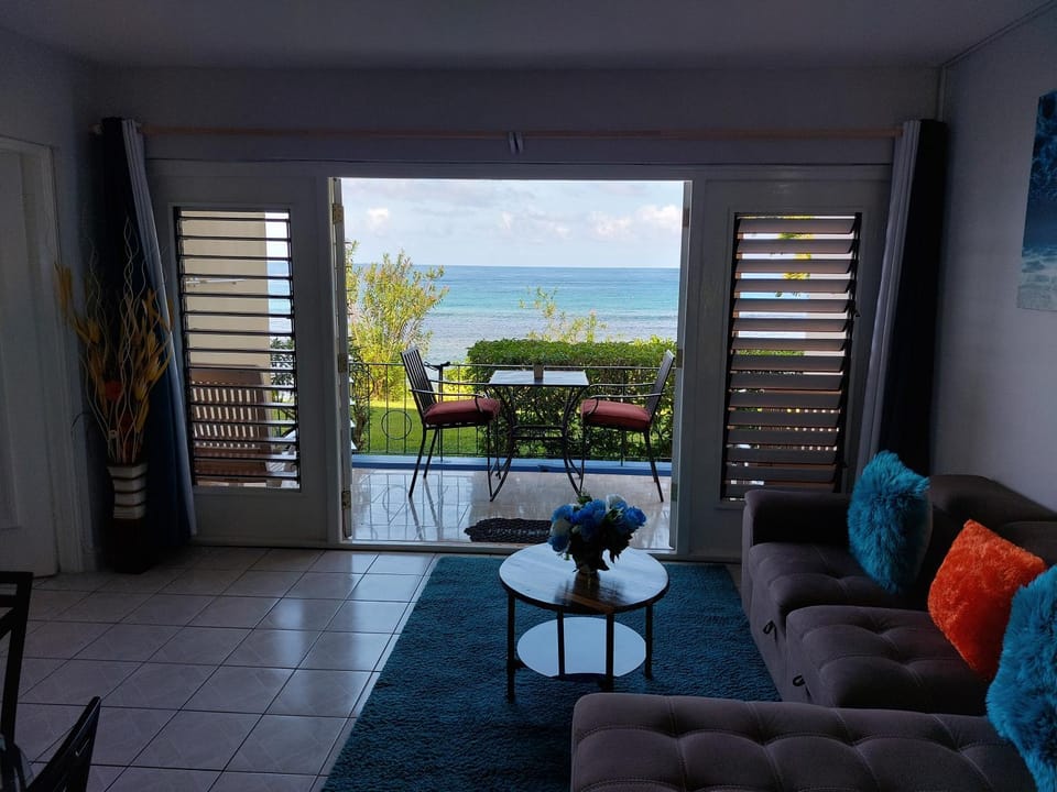 Living room, Seating area, Sea view